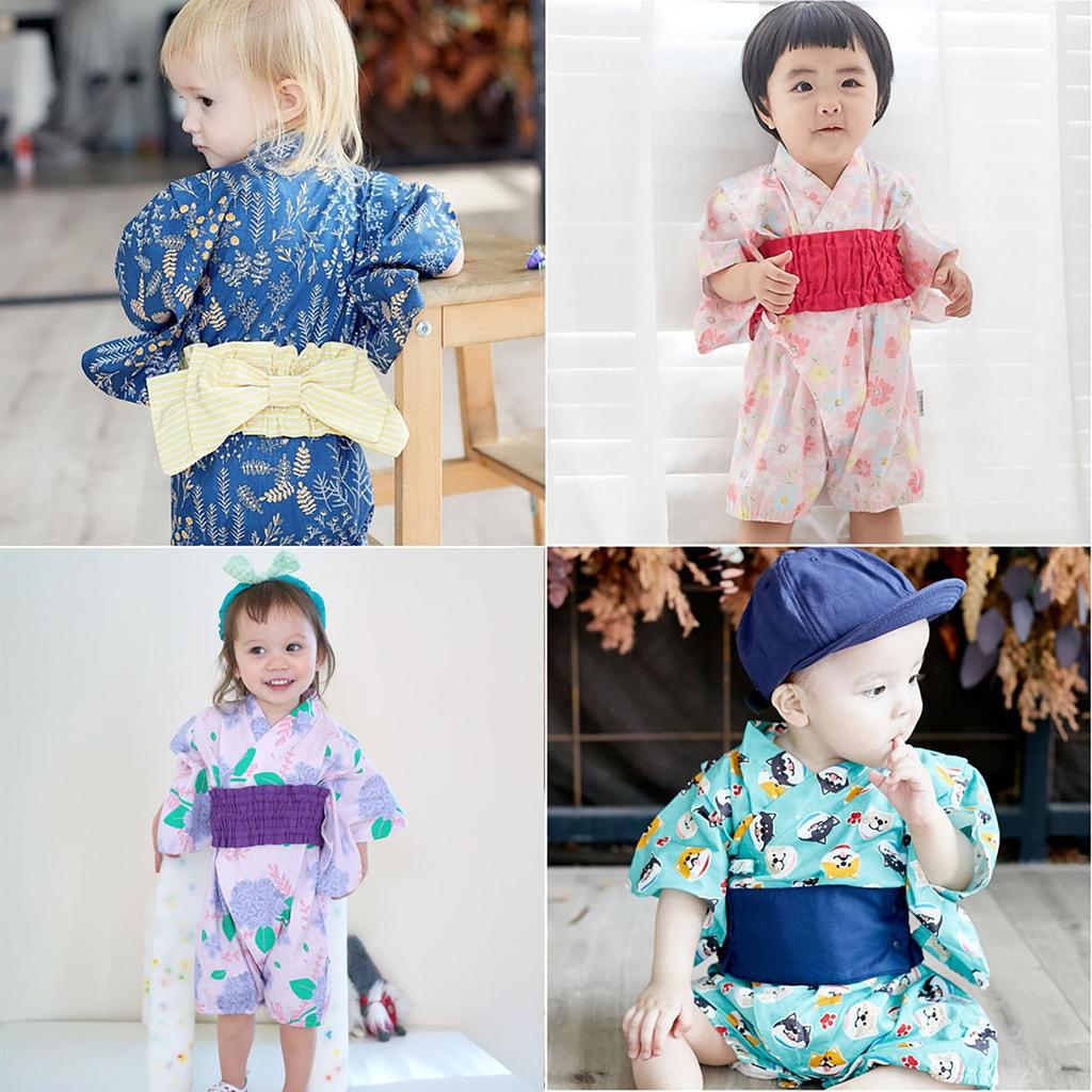 СЕЙВАРАКУ Детский ромпер Японская юката для девочек и милое детское фото Первый Первый храм Обон Детский душ Размеры 90 Размер Комбинезон, Кимоно, Джинбей, Мальчики,