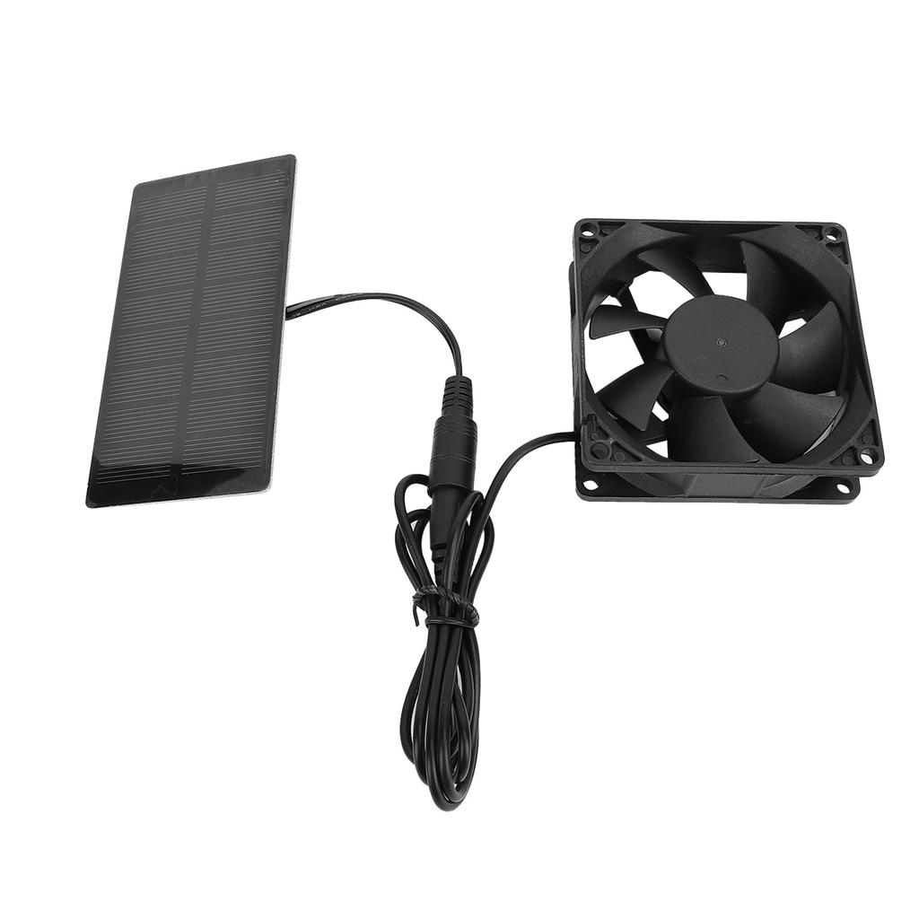 Solar Panel Exhaust Fan Kit 0.8W Polycrystalline Silicon Quiet Solar Cooling Ventilation DC Fan for 