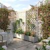 Outdoor White Wood Trellis Planter