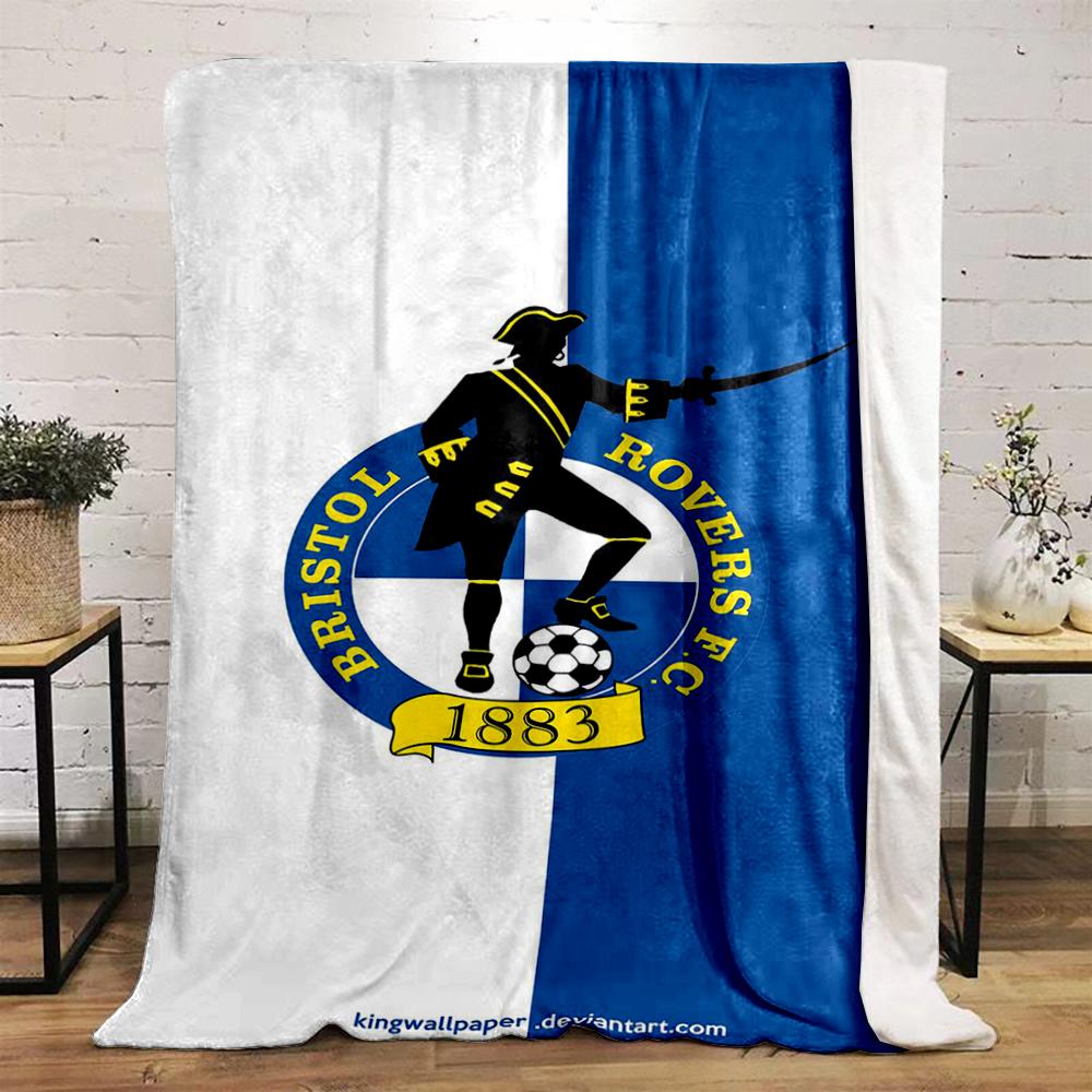 Bristol Rovers FC Logo printed Flannel blanket for bedroom, living room, sofa, and nap