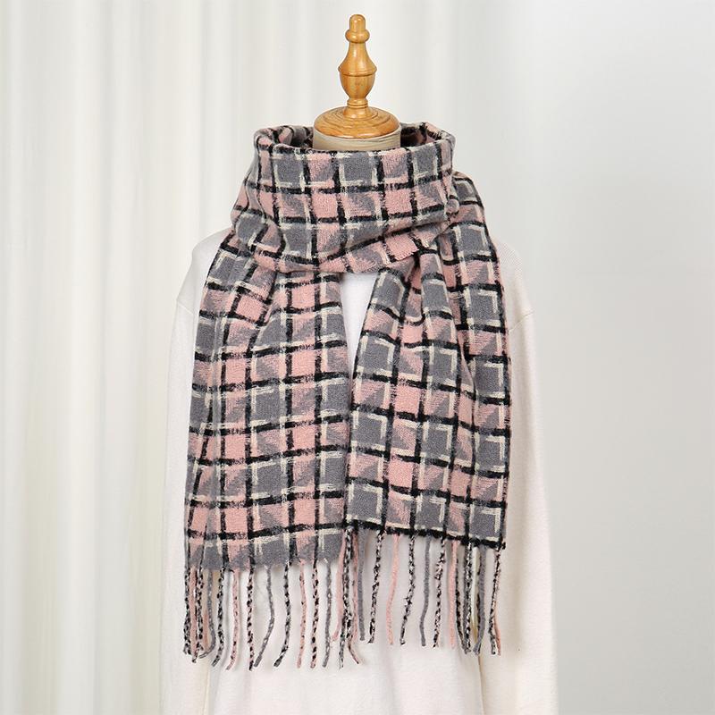 Women Winter Cashmere Scarf Plaid Pashmina Luxury Brand Shawls and Wraps Bufanda Hijab Travel Stoles Echarpe Warm Blanket