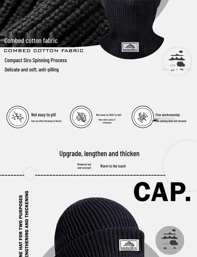 Men's Windproof Knitted Balaclava: Warm Cycling Face Mask and Winter Beanie