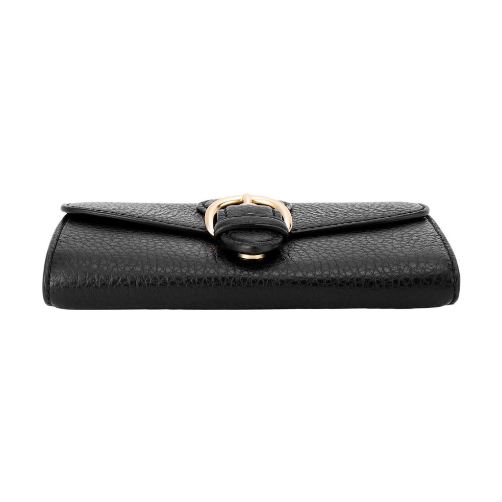 Coach Kleo Casual Travel Buckle Flap Clutch Leather Handbag Wallet Small Women handbag Black C6896-IMBLK