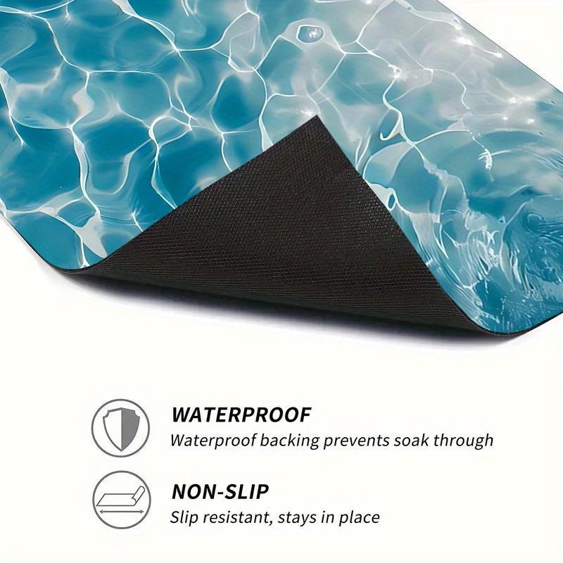 1 шт. резиновый коврик для сушки с рисунком океана для кофейни, ресторана, кухни, ковра, посуды, прочного диатомового грязевого коврика для стола, коврика для домашних животных, кофейной посуды