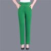 Women Thin Candy Colors Stretch Classic Pants Straight Trousers Mother Casual High Waist Pantalones Slim Ankle-Length Pants