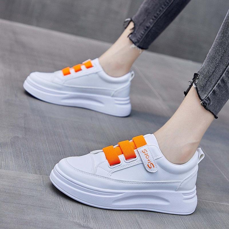 Velcro Little White Shoes Women's Versatile 2025 Spring New Women's Shoes Street Shot Thick-soled Leather Single Shoes Flat-soled Women's Shoes Tide