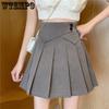 High Waist JK Pleated Skirt Women Grey A-word Version Sexy Hot Wseet Preppy Style Office Lady Korean Fashion Spring Summer