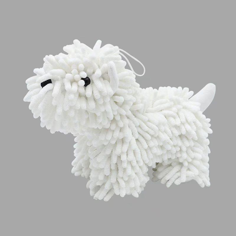 Cartoon Animal Shenier Hand Towel 2-in-1, Children and Adults Thick and Cute Hanging Hand Towel