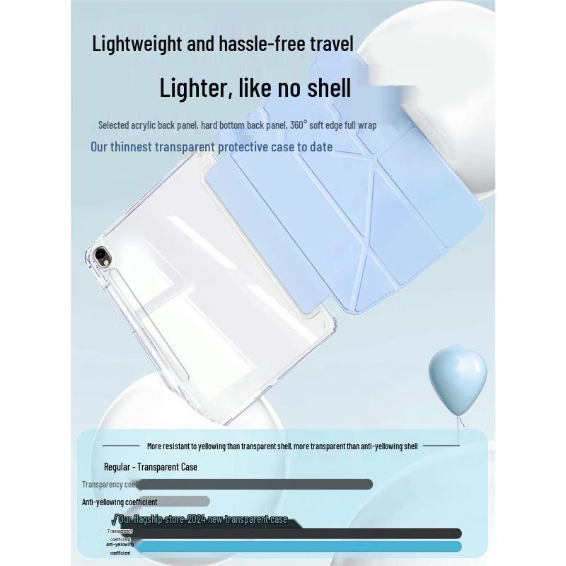 Защитный чехол для Samsung Galaxy Tab S9: 3+Y Сгиб, Прозрачный акрил, Полное покрытие