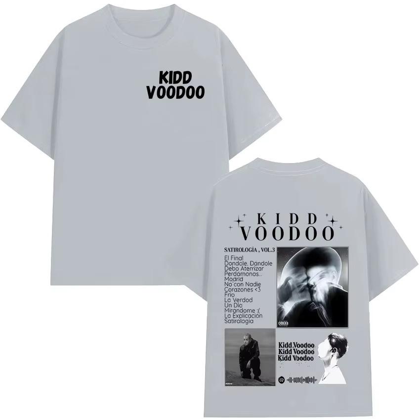 Rapper Kidd Voodoo Satiro Tour Harajuku2026 Spring summer Double Sided Print Tshirt Mens Women Short Sleeve pure Cotton Tops