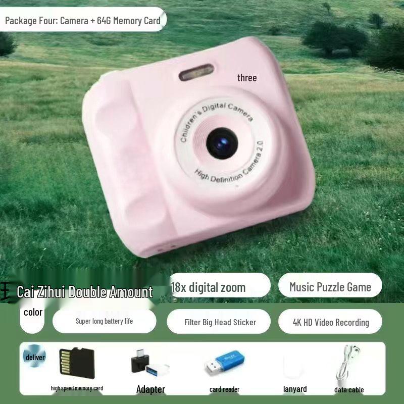 HD Dual Camera Instant Digital Camera for Students - Cute Design, Photo Upload to Phone