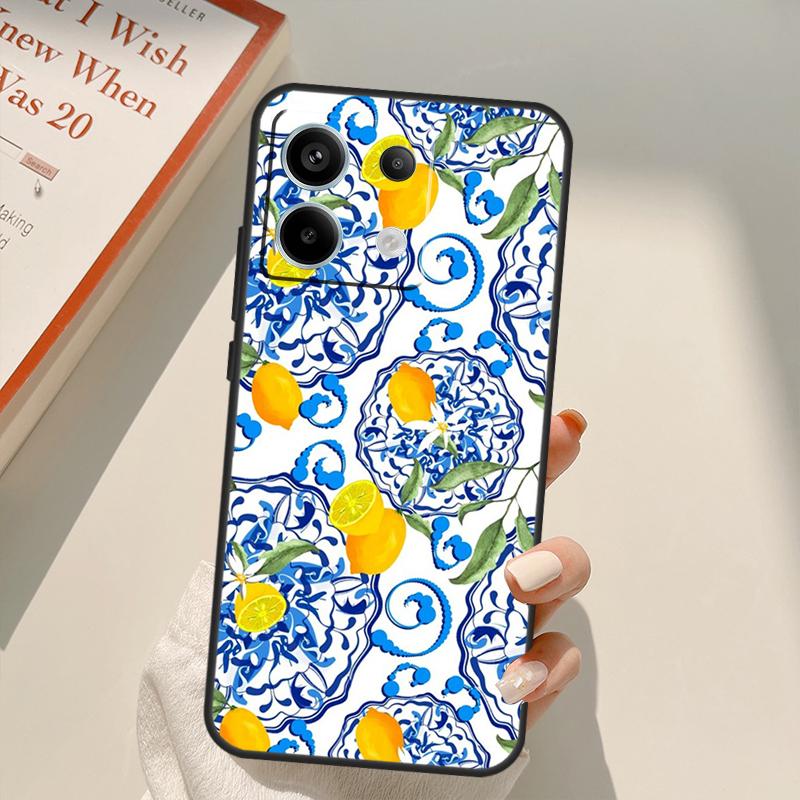 Mediterranean Lemon Funda For Xiaomi Redmi Note 14 13 10 11 12 15 Pro Plus Case For Redmi 15 14C 12C 10C 13C 15C