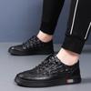 Fashion New Luxury Crocodile Pattern Men Casual Shoe Thick Soled Men Sneakers Genuine Leather Lace-up Oxford Shoes Low Top Fashion Shoes