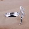 Festival Giftscolor Silver Rings Inlaid Stone Dragonfly Beautiful Trendy Jewelry Women Lady Cute