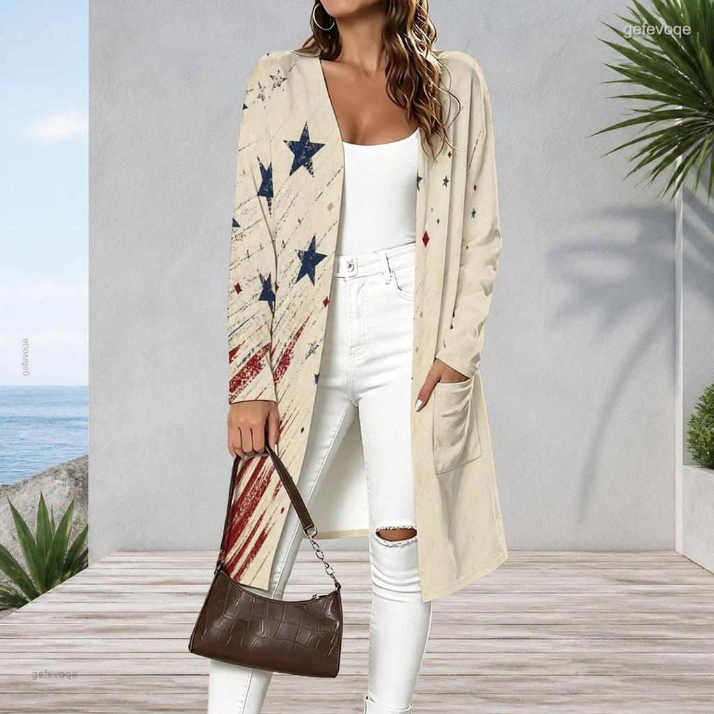 Plus Size Women Open Front Long Sleeve Loose Outerwear Lightweight Soft Trendy Casual Cardigan