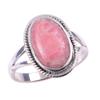 Кольцо из чистого серебра 925 пробы с натуральным родохрозитом ручной работы S.6 U0K94