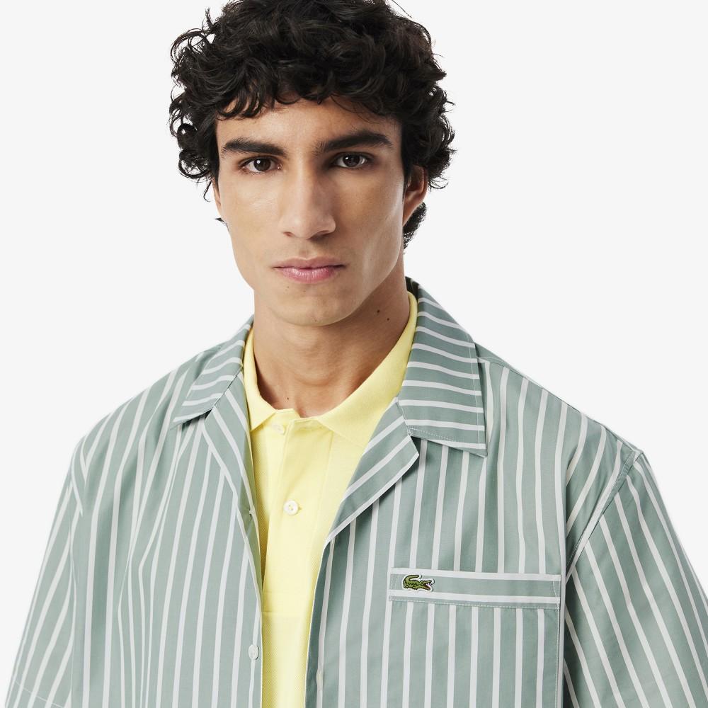 Lacoste Мужская гавайская рубашка в полоску с коротким рукавом CH9083-55GBLI