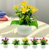 Artificial Potted Plants 5 Orchid Flower Head Home Office Table Centerpiece Wedding Faux Floral Bonsai Indoor Outdoor Desktop Decoration