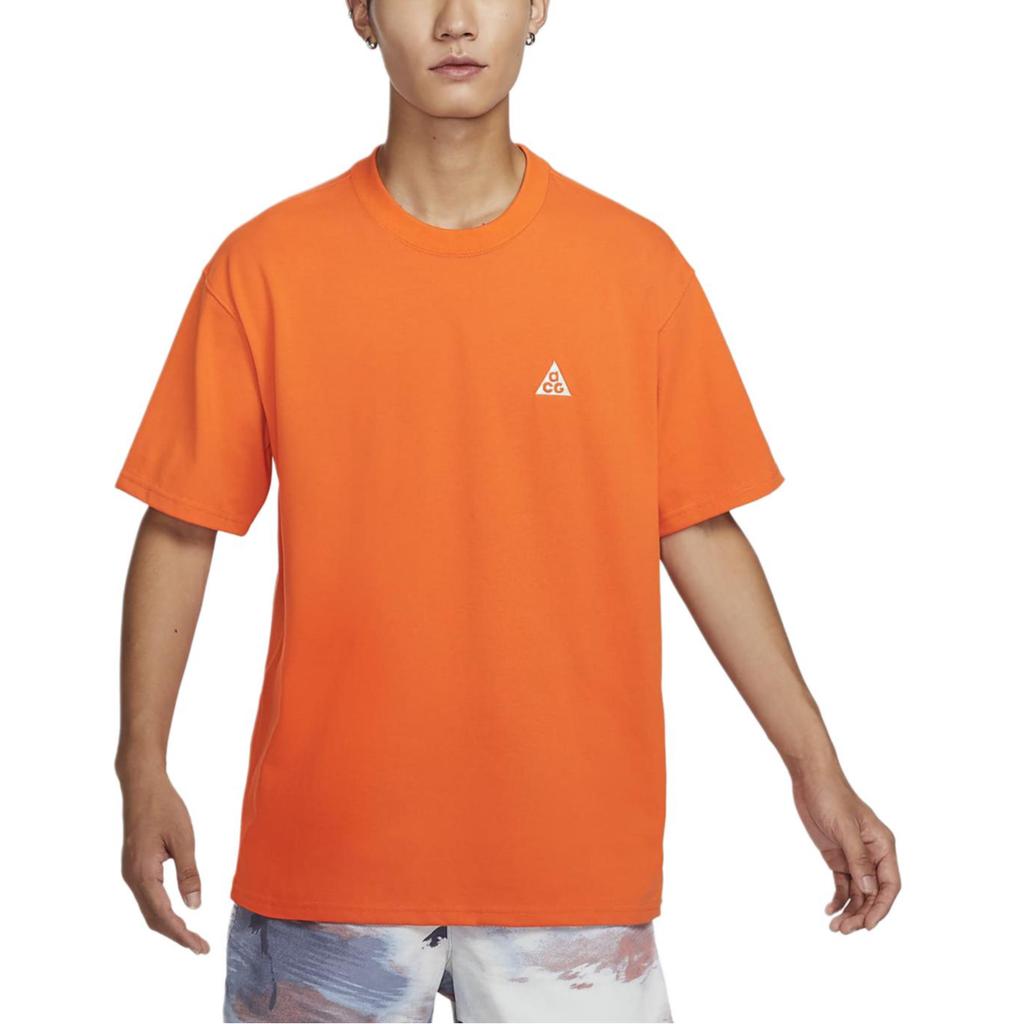 Nike ACG T Shirts Men's Orange Crew Neck Moderate DJ3643-819