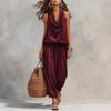 Elegant Polyester Sleeveless Shirt And Long Pants Set For Women In Spring Casual Wear