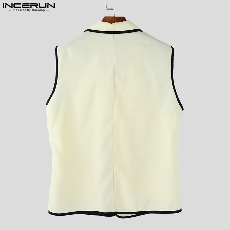 INCERUN Мужской стеганый безрукавный жилет на пуговицах и комплекты длинных прямых брюк