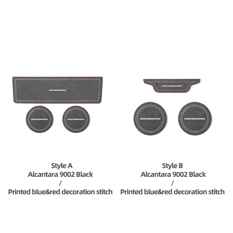 Betterhumz For BMW F30 F32 F34 F35 Car Cup Holder Anti-Slip Pad Storage Box Mat Suede Center Console 3pcs Interior Accessories