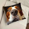 Basset Hound Pillow Cover 3D Visual Effect Dog Throw Pillow Cover Realistic Puppy Pillow Case with Hidden Zipper for Living Room Bedroom Decor