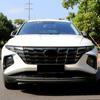 Для Hyundai Tucson NX4 2022 2023 ABS углеродное волокно автомобиля передняя противотуманная фара бровей ветер нож крышка отделка наклейки