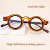 Ladies' Anti Blue Light Reading Glasses With High-Definition Thick Retro Circular Frame For Middle-Aged And Elderly People