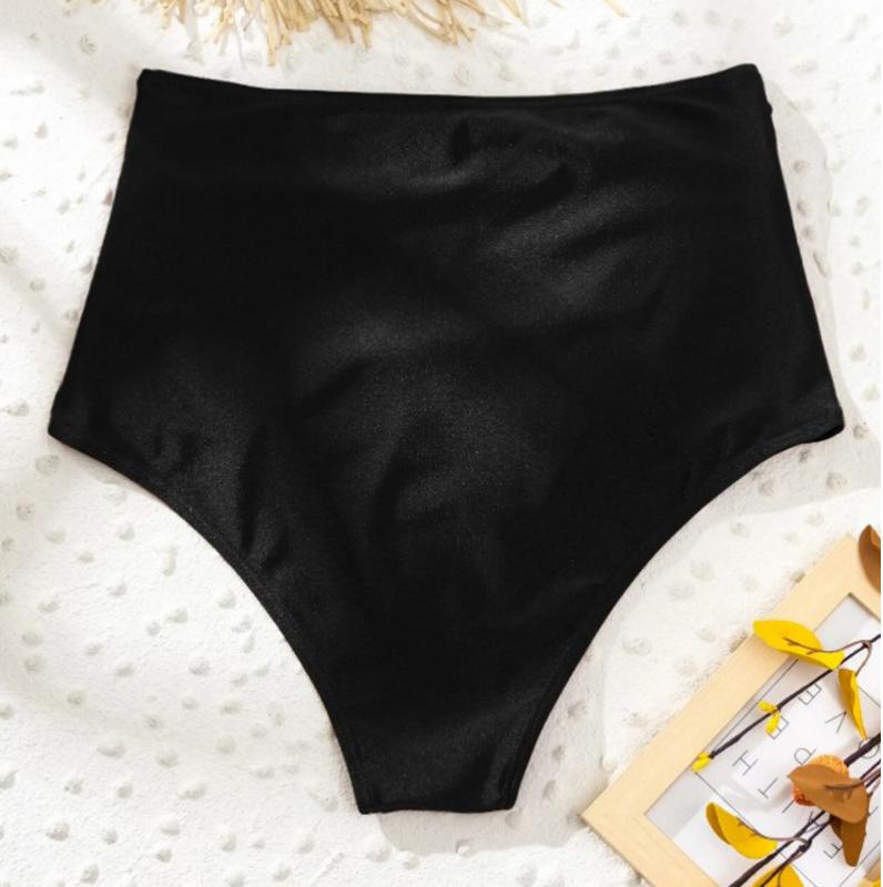 Women's High Waisted Swim Bottom Ruched Bikini Tankini Swimsuit Briefs Plus Size