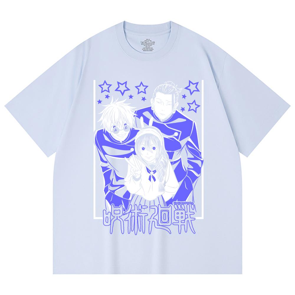 230 Gsm 100% Cotton Jujutsu Kaisen V54 Print Unisex Heavy Cotton T Shirt