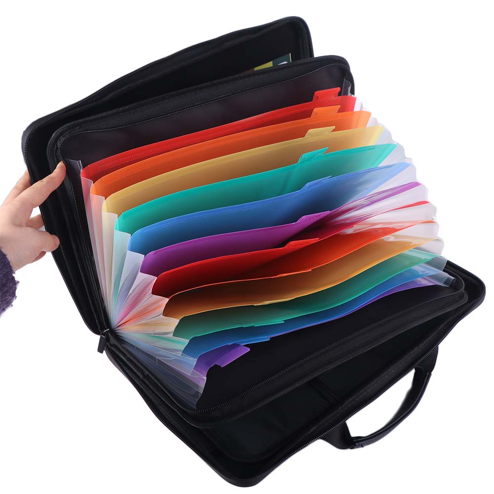 13 Accordion Pocket Fireproof Document Box Portable Safe Storage Case  Travel Storage