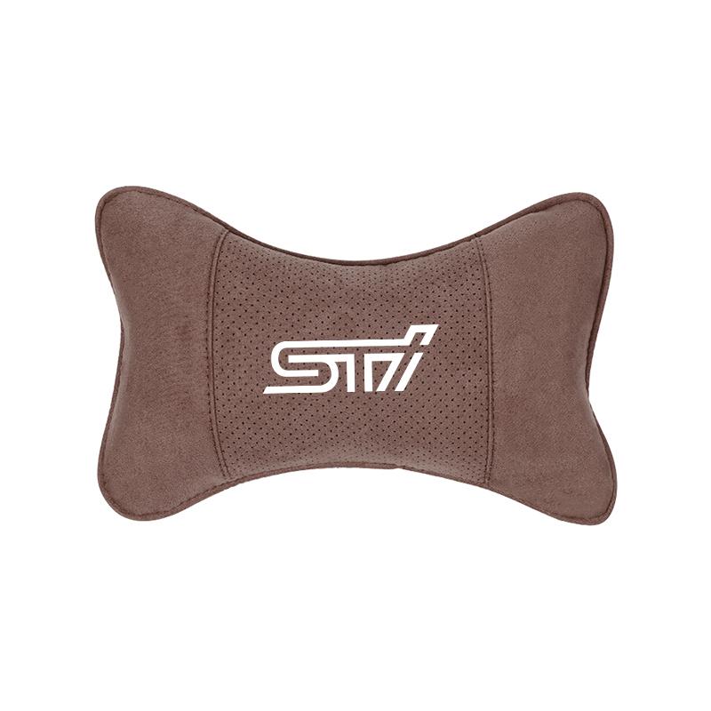 1Pcs Suede Car Seat Headrest Neck Pillow Interior Accessories For Subaru STI Impreza Legacy WRX BRZ Forester XV Outback Levorg