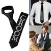 Классический галстук для шафера жениха с принтом буквы "Groom" для церемониального случая и вечеринки холостяков