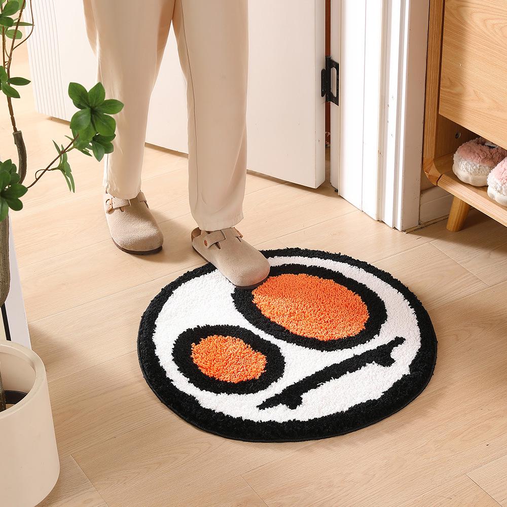 New Creative Pumpkin Flocking Non-Slip Absorbent Bathroom Door Mat