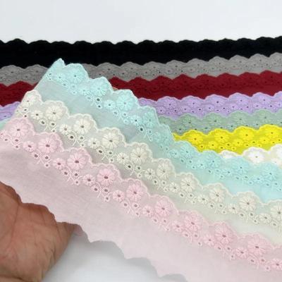 4 метра/лот, ширина 5,5 см, хлопковая ткань, кружевная ткань, кружевная ткань с цветочной вышивкой, отделка платья, костюм для девочек, материал с бантом