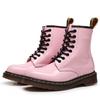 Mirror Tooling Boots Women's Patent Leather British Style Pink Short Boots Men's and Women's Leather Boots Round Head Locomotive Shoes