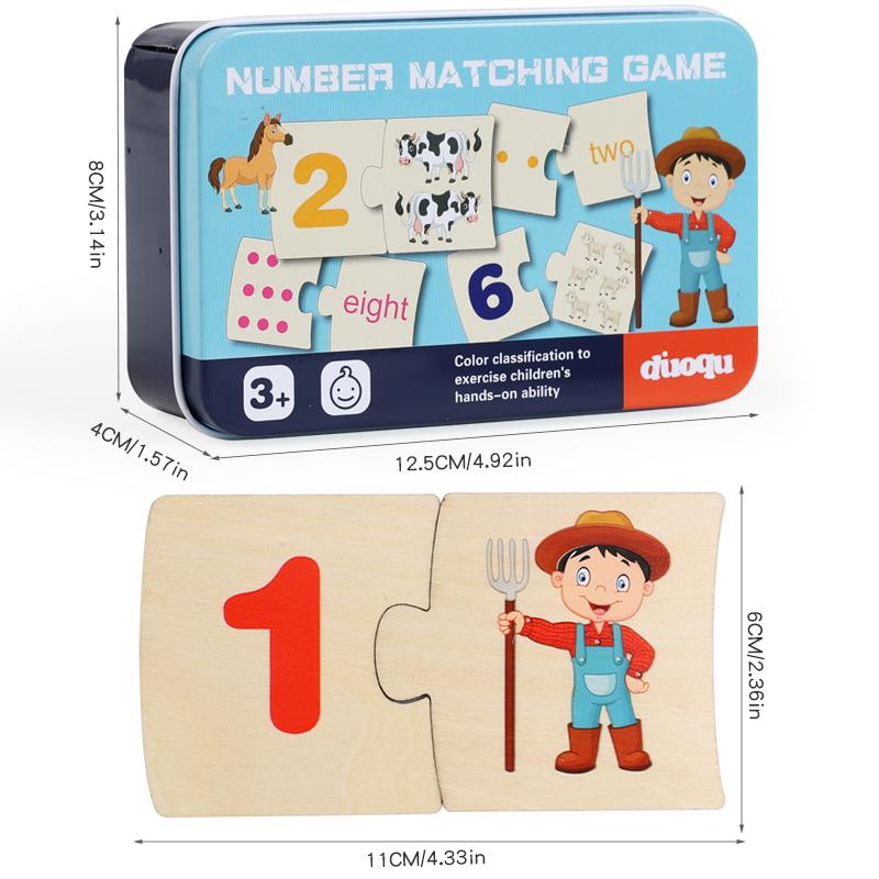 Children's Enlightenment Cognitive Education Puzzle Wooden Puzzle Number Decomposition And Matching Puzzle Board With Iron Box