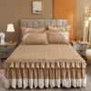 High Quality Thicken Velvet Quilted Bed Skirt King Queen Size Short Plush Bedspread Soft Warm Bed Sheet Not Including Pillowcase