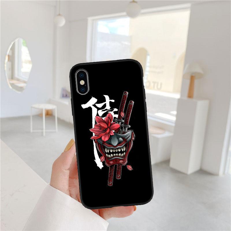 LO55 Япония Маска Самурая Мягкий Чехол для Телефона для Samsung Galaxy S20 S21 S22 Ultra FE + Plus A21S A22 A24 A25 A26 A30 A30S A31