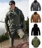 Men's Outdoor Windproof Warm Fleece Hooded Jacket - Solid Color