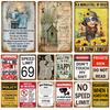 Vintage Metal Plate Tin Sign Plates Bar Retro Metal Sign Wall Art Mural Aesthetic Room Home Decor Items Poster Garage Decoration