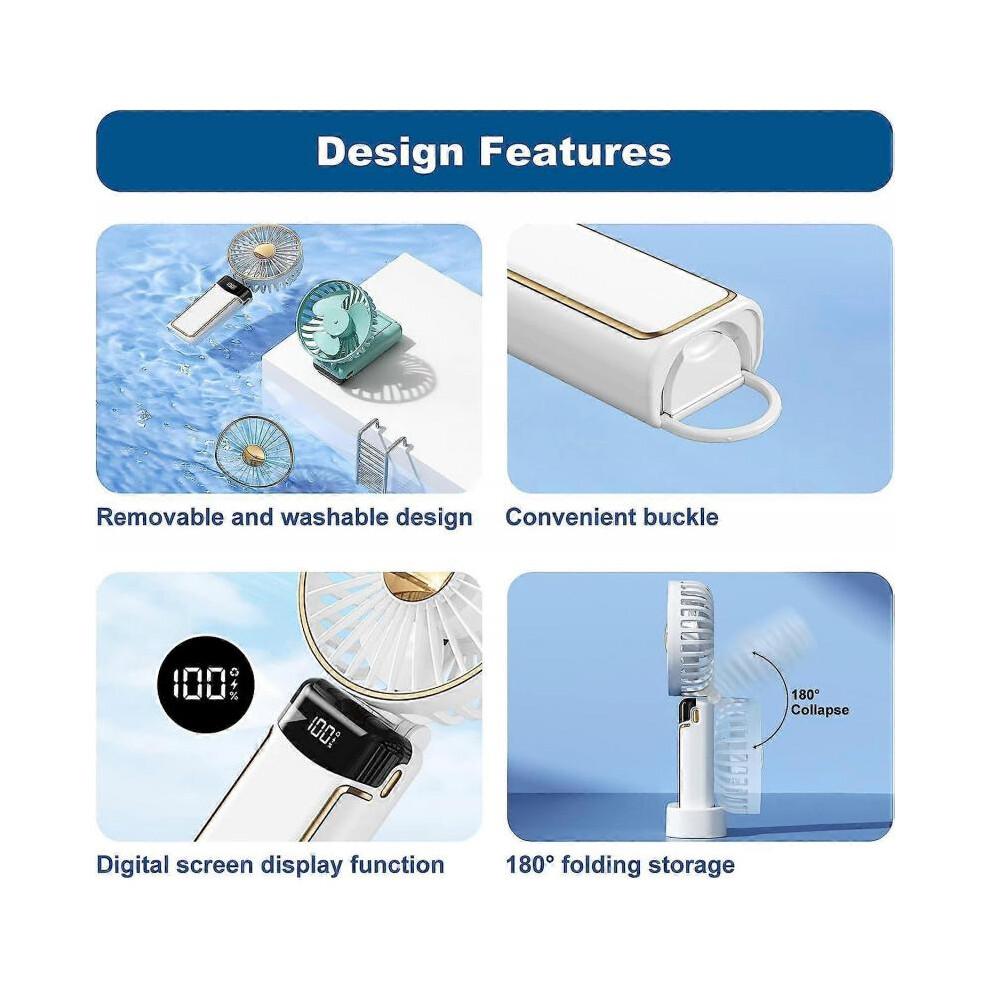 Portable Handheld Fan Mini Personal Handheld Fan, 2600mAh USB Rechargeable Handheld Fan