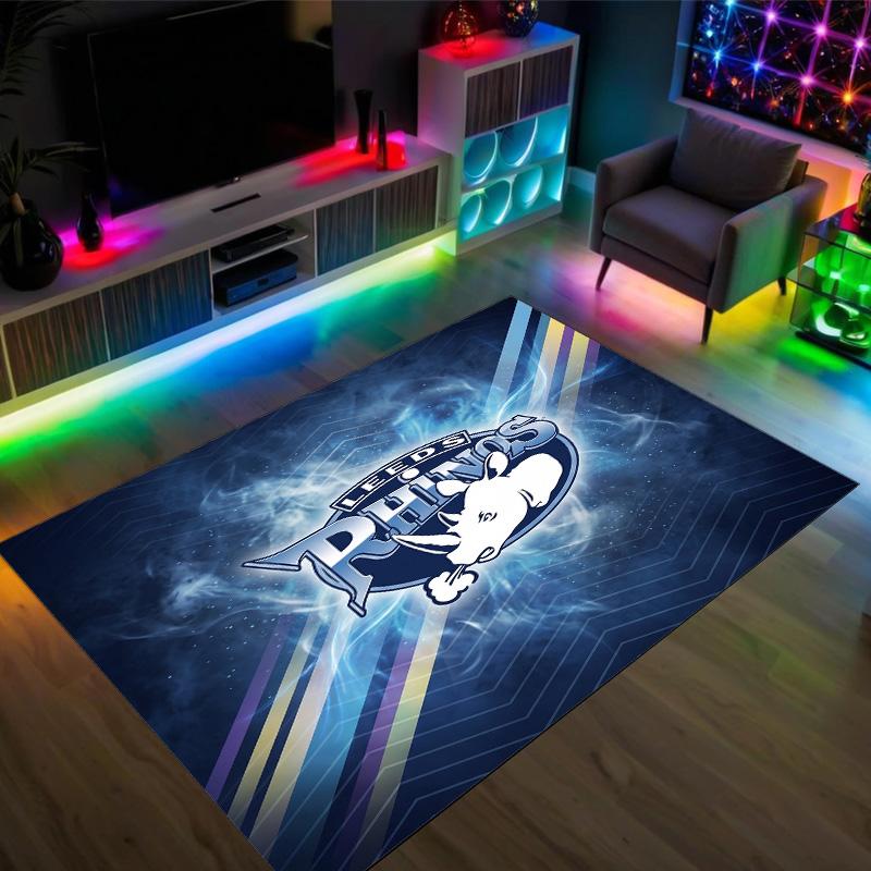 Leeds Rhinos Design Crystal Velvet Carpet Cozy Non?Slip Printed Rug For Bedroom Living Room Entrance