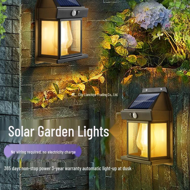 Солнечный уличный водонепроницаемый настенный светильник для двора, входа на виллу и садового патио