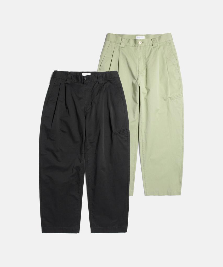 ESPIONAGE 2 Pleats Light Chino Pants Khaki Beige