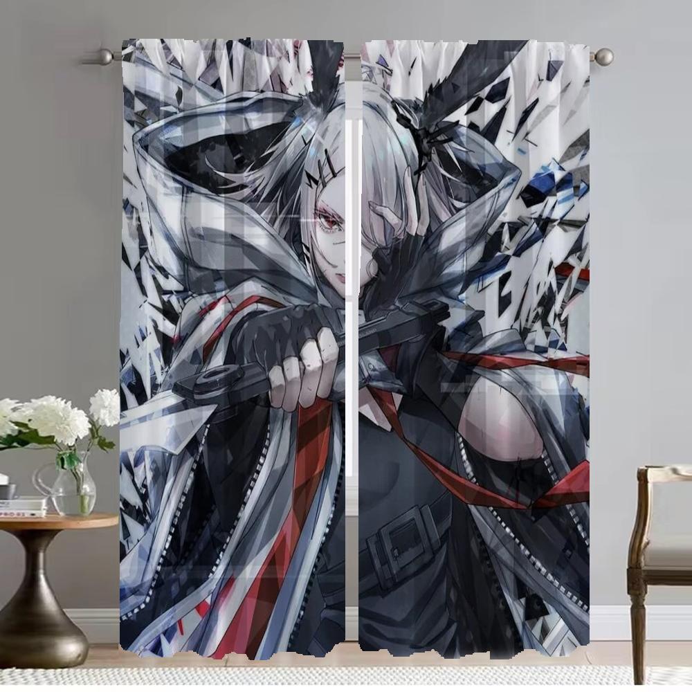 Arknights Curtains for Living Room Curtain for Room 2 Panel Home Interior Curtains Halloween Decoration Partition Shades Kitchen