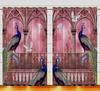 New Polyester Fabric Curtains Printing Pink Peacock Design Curtains for Living Room Bedroom Pastoral CURTAIN Home Decor Custom