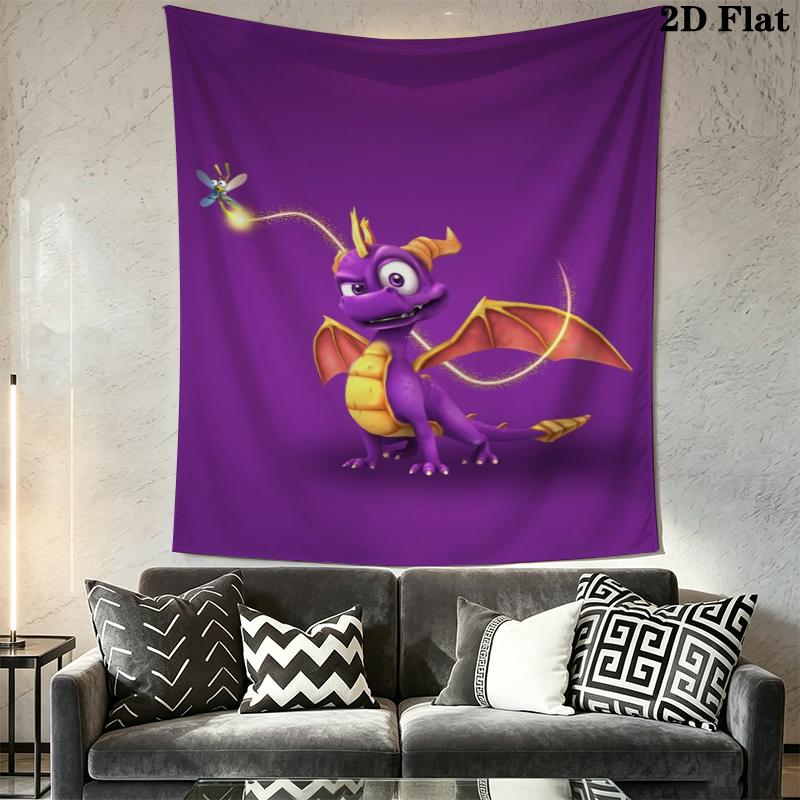Spyro the Dragon Wall Tapestry Aesthetic Wall Hanging Printed Fabric Blanket Decorative Tapestries for Bedroom Living Room Home Decor