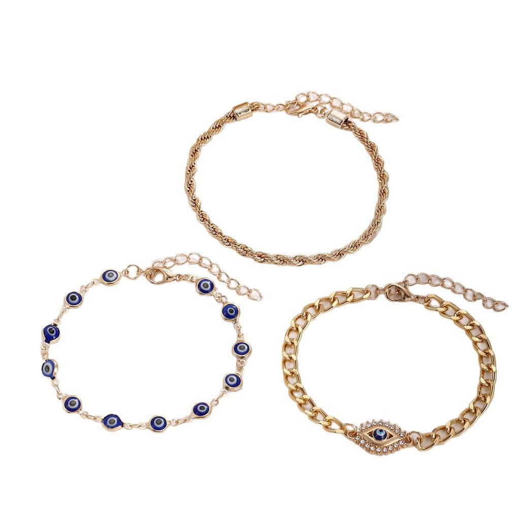 Hot-selling devil's eye shape women's bracelet set, personalized creative style jewelry foreign trade jewelry